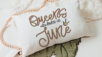 queens are born in June fun throw pillows for bedroom, June birthday gifts for her, birthday queen lumbar pillow cover 12x20, bestie gifts