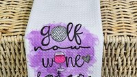 drive it like you stole it golf cart golf kitchen towel for Mom, funny retirement gifts for women, golf gifts for her, golf humor hand towel