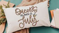 queens are born in July cute lumbar pillow for living room, July birthday gifts for her, cancer zodiac gifts for women, birthday queen throw