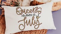 queens are born in July cute lumbar pillow for living room, July birthday gifts for her, cancer zodiac gifts for women, birthday queen throw