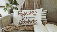 queens are born in October girly throw pillows for bed, cute lumbar pillow for living room, October birthday gifts for her, college gifts