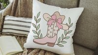 cowgirl coquette throw pillows for bed light pink western nursery decor girl, country girl kitchen towels for friends, cute Christmas gifts
