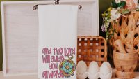 the Lord will guide you Isaiah 58:11 scripture kitchen towels, faith gifts for home, Bible verse Christian gifts for women sisters in Christ
