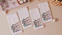 oh how he loves us Christian kitchen towels wedding gifts for godchild, faith gift for her, floral hand towels for bathroom, prayer warrior