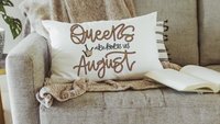 queens are born in August fun throw pillows for dorm, cute lumbar pillow for bed, August birthday gifts for her, Leo gifts women, bff gifts