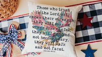 they will soar on wings like eagles scripture throw pillows for couch, Isaiah 40:31 Bible verse gifts for men, Christian patriotic decor for