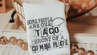 people are stupid taco kitchen towels, taco gifts, bestie birthday gifts for her, funny kitchen dish towels, snarky kitchen decor, fiesta