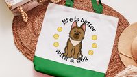 life is better with a dog German Shepherd tote bag for dog lovers, German Shepherd gifts for her, cute tote bag for women, GSD mama dog mom