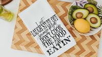 I can't go to prison sarcastic kitchen towels, cooking gifts for women, bestie birthday gifts for her, funny kitchen decor, snarky gifts for