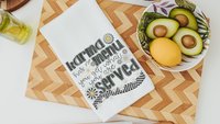 karma you get what get funny kitchen towel, sarcastic gifts for women, snarky kitchen decor, bestie birthday gifts for her, sassy home decor