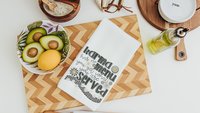 karma you get what get funny kitchen towel, sarcastic gifts for women, snarky kitchen decor, bestie birthday gifts for her, sassy home decor