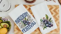 berry kitchen towel for summer, fruit kitchen decor, huckleberry gift set, huckleberry decor, cottagecore hand towel, bilberry blueberries