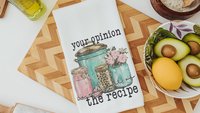 not a chef stir the pot funny kitchen towels for women, your opinion is not in the recipe sassy hand towel, sarcastic gifts for sister, best
