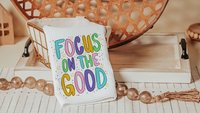 focus on the good positive affirmation kitchen towels for sisters, inspirational gifts for women, college apartment decor, mental health