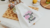 to everything there is a season Christian kitchen towels floral kitchen decor, Ecclesiastes 3:1 Bible verse gifts, godmother gift from