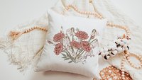 carnation flower throw pillow for couch, January birthday kitchen towels for Mom, snowdrop flower January birth flower gifts for friends