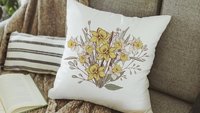 daffodil flower throw pillows for couch floral decorative pillows for bed, March birth flower gifts for mom, March kitchen towels for gifts