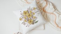 daffodil flower throw pillows for couch floral decorative pillows for bed, March birth flower gifts for mom, March kitchen towels for gifts