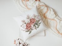June Cottage Rose Birth Flower Pillow or Towel
