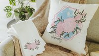 pink carnation throw pillows for bedroom, January birth flower hand towels for besties, January birthday gifts for her, floral decorative