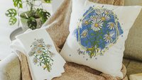 custom April birth flower throw pillow for sofa, daisy kitchen towel, April birthday gifts for her, botanical throw pillow covers 18x18