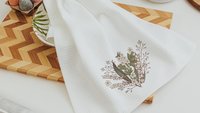 lily of the valley flower kitchen towel cottage kitchen decor, May birth flower gift for friend birthday gifts for her, hawthorn flower tea