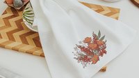August red poppy & gladiolus flower towel