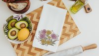 chrysanthemum kitchen towels, fall mums hand towels for powder room, November birth flower gifts for women, November birthday gifts for her