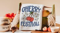 cherry festival fruit kitchen towels for summer hand towels for bathroom, cherry kitchen decor, Michigan gifts for adults, trendy kitchen