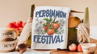 persimmon festival fruit kitchen towels for summer hand towels for bathroom, persimmon decor, Indiana gifts, persimmon botanical kitchen