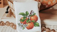 persimmon festival fruit kitchen towels for summer hand towels for bathroom, persimmon decor, Indiana gifts, persimmon botanical kitchen