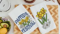 daffodil festival daffodil kitchen towels for summer hand towels for bathroom, floral kitchen decor, Nantucket gifts, gardener gifts for