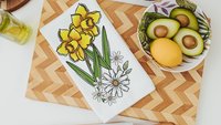 daffodil festival daffodil kitchen towels for summer hand towels for bathroom, floral kitchen decor, Nantucket gifts, gardener gifts for