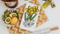 daffodil festival daffodil kitchen towels for summer hand towels for bathroom, floral kitchen decor, Nantucket gifts, gardener gifts for