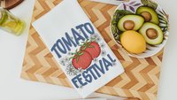 tomato festival tomato kitchen towels for mom, gardening gifts for women, tomato girl summer kitchen decor, cute hand towels guest bath
