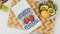 strawberry kitchen towel for mom, berry good time strawberry festival summer vibes fruit kitchen decor, cute hand towels for bathroom, best