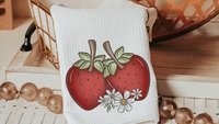 strawberry kitchen towel for mom, berry good time strawberry festival summer vibes fruit kitchen decor, cute hand towels for bathroom, best