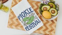 pickle festival pickle kitchen towels for mom, gardening gifts for women, pickle themed gifts, funny kitchen decor, cute hand towels guest