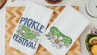 pickle festival pickle kitchen towels for mom, gardening gifts for women, pickle themed gifts, funny kitchen decor, cute hand towels guest