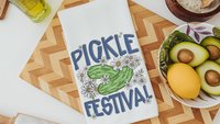 pickle festival pickle kitchen towels for mom, gardening gifts for women, pickle themed gifts, funny kitchen decor, cute hand towels guest