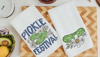pickle festival pickle kitchen towels for mom, gardening gifts for women, pickle themed gifts, funny kitchen decor, cute hand towels guest