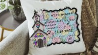 it is well with my soul hymn pillow for couch, floral Christian gifts for women faith throw pillow covers 18x18, religious gifts for Mom