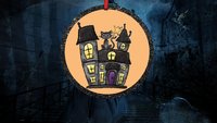 haunted house spooky cute Halloween kitchen towels, whimsigoth decor, whimsical Halloween gift set for women, black cat Halloween decor for
