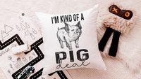 kind of a pig deal funny pig throw pillows for kids, encouraging classroom decor, whimsical pig gifts for girls, pig pillows for boys, farm