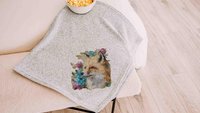 watercolor fox throw blanket for armchair, cozy gifts for sister, college dorm decor for girls, fox gifts for women, snuggle blanket 50x60
