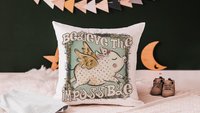 flying pig throw pillows for kids, believe the impossible inspirational gifts for girls, encouraging classroom decor, cute pig gifts for her