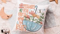 after the rain inspirational decorative pillows for girls, reading nook decor, floral throw pillow covers 18 x 18, wildflower nursery decor