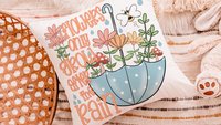 after the rain inspirational decorative pillows for girls, reading nook decor, floral throw pillow covers 18 x 18, wildflower nursery decor