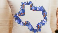 floral Texas throw pillow for sofa, Texas state flower bluebonnet gifts for women, moving to Texas gifts for her, Texas wildflower pillow