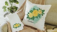 chrysanthemum flower throw pillows for bed, November birth flower gift for her, floral kitchen towels, November birthday gifts for sister